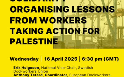 Webinar April 16th organized by Workers in Palestine